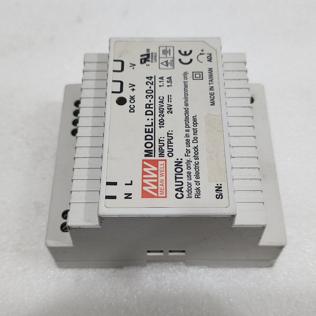 MEAN WELL DR-30-24 POWER SUPPLY MODULE 24VDC 1.5A