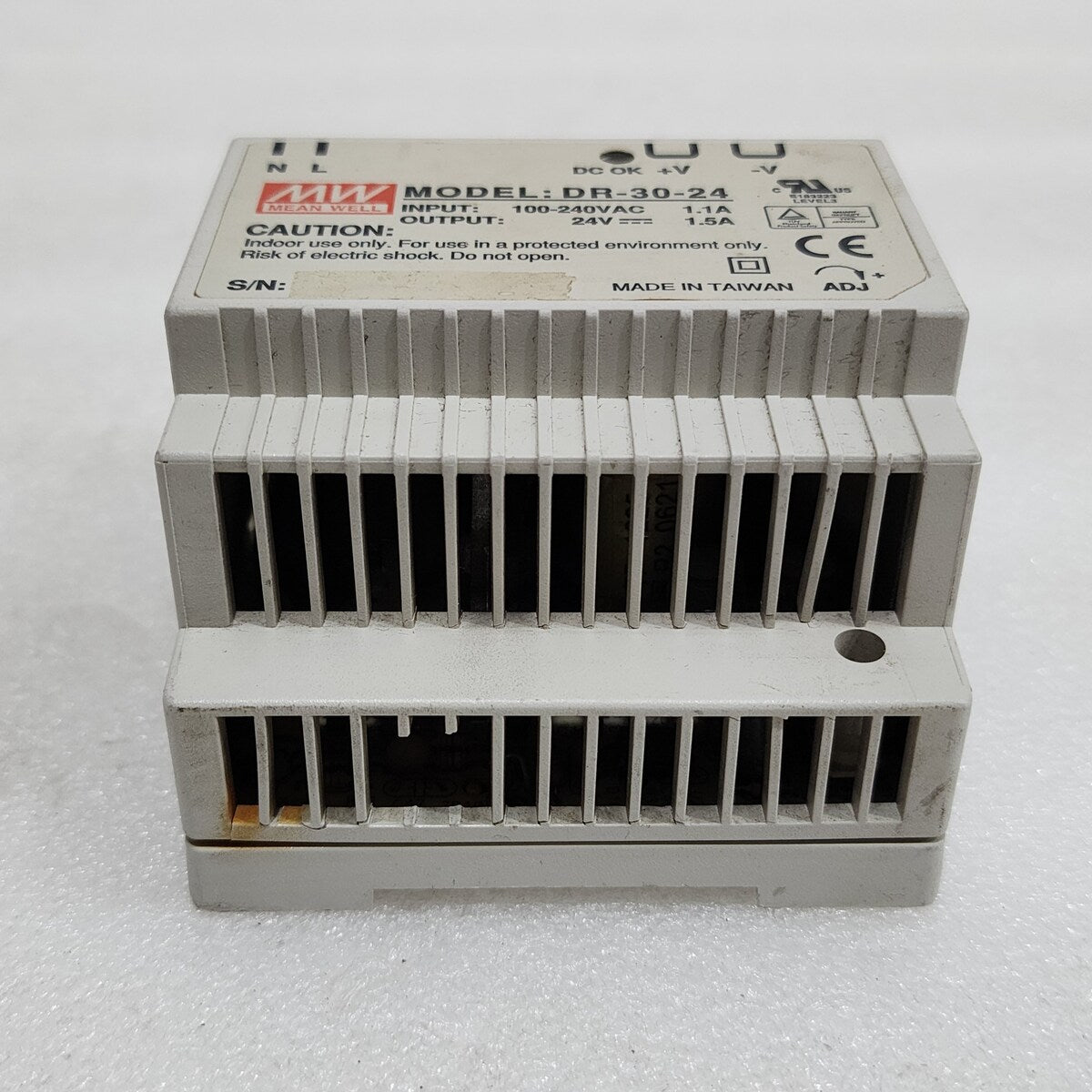 MEAN WELL DR-30-24 POWER SUPPLY MODULE 24VDC 1.5A