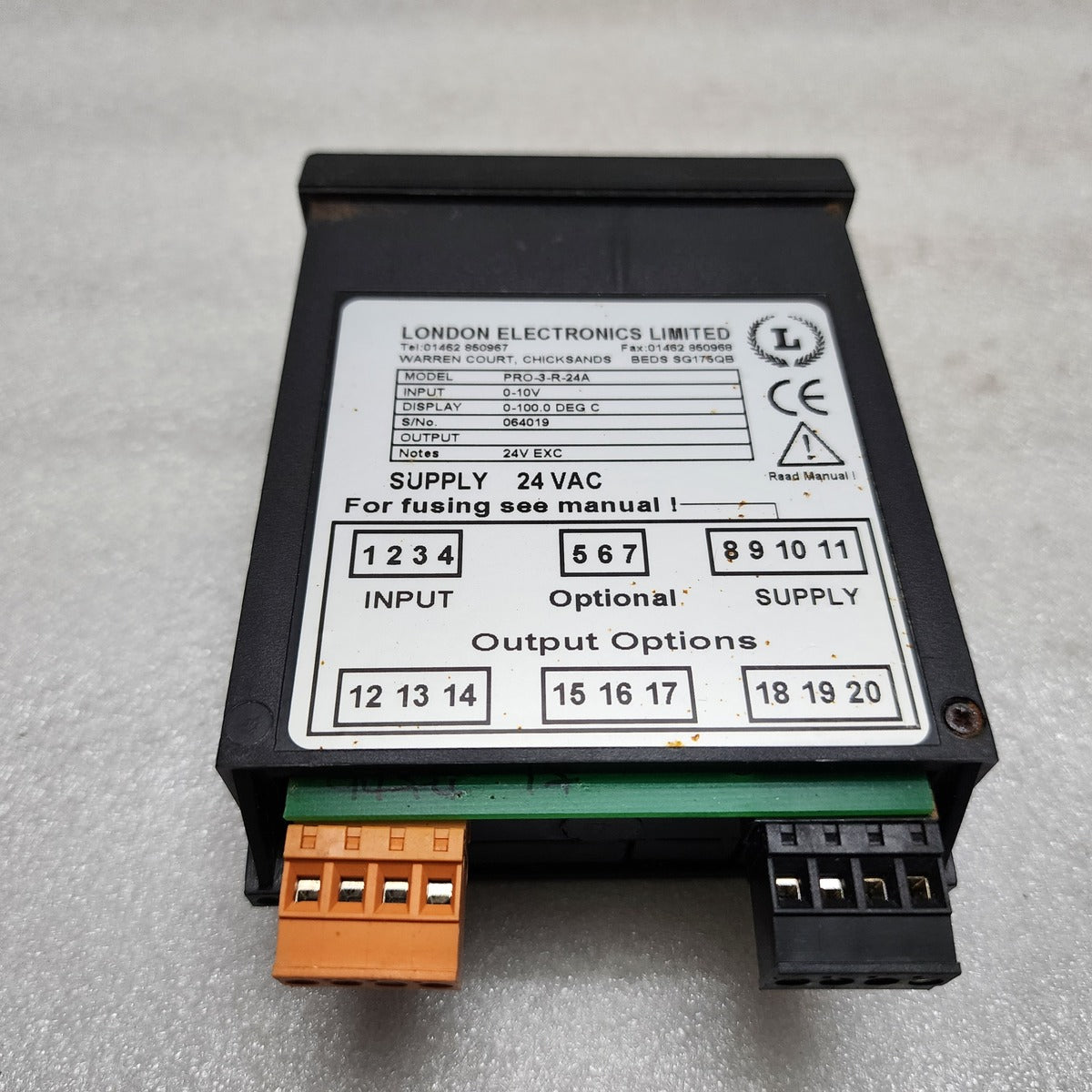 LONDON ELECTRONICS PRO-3-R-24A PANEL DIGITAL METER 24VAC