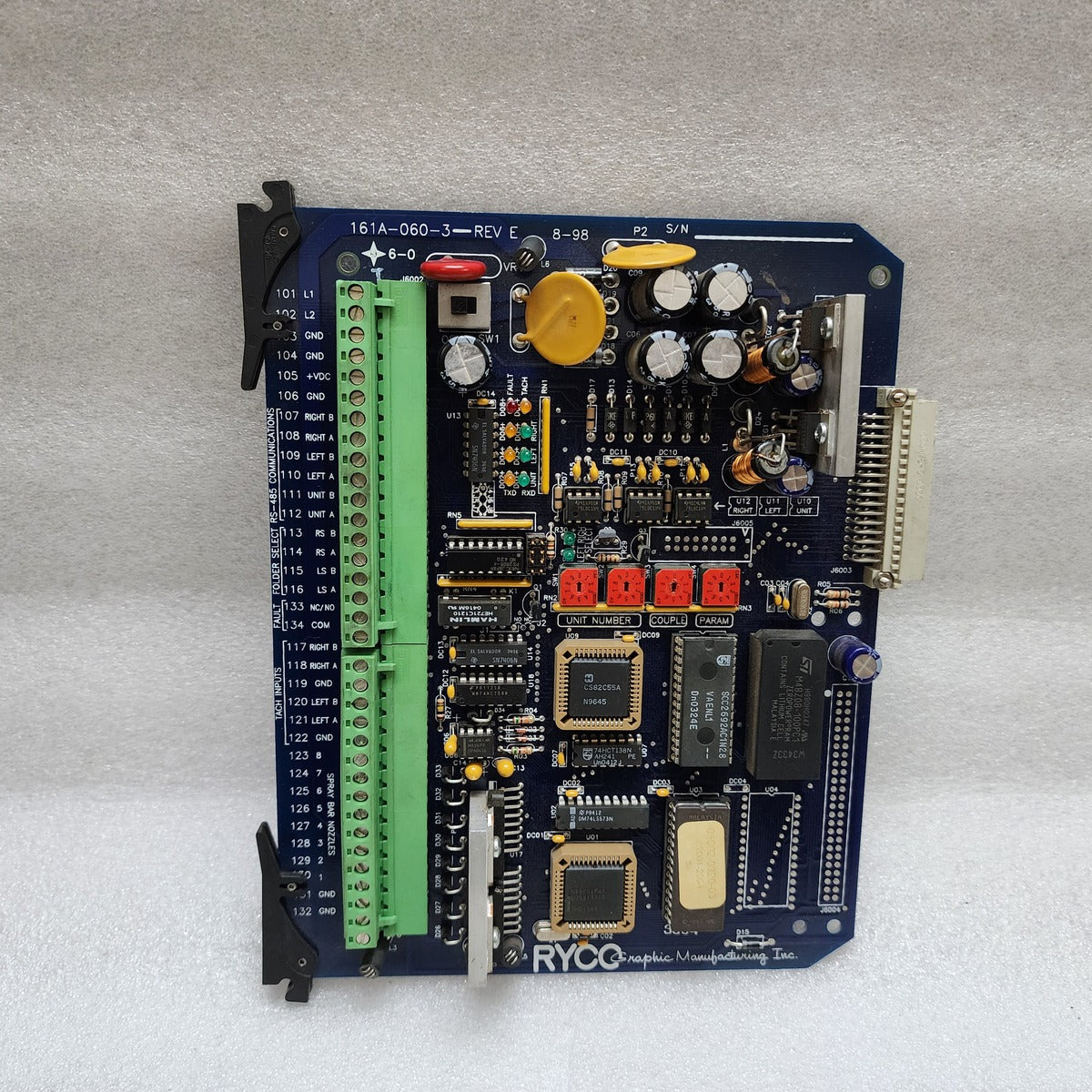 RYCO 161A-060-3 REV E PC BOARD SCREW TERMINALS LED INDICATORS