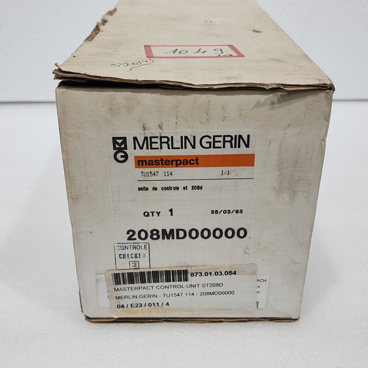 MERLIN GERIN ST208D MASTERPACT UNIT 1000A TU1547 114