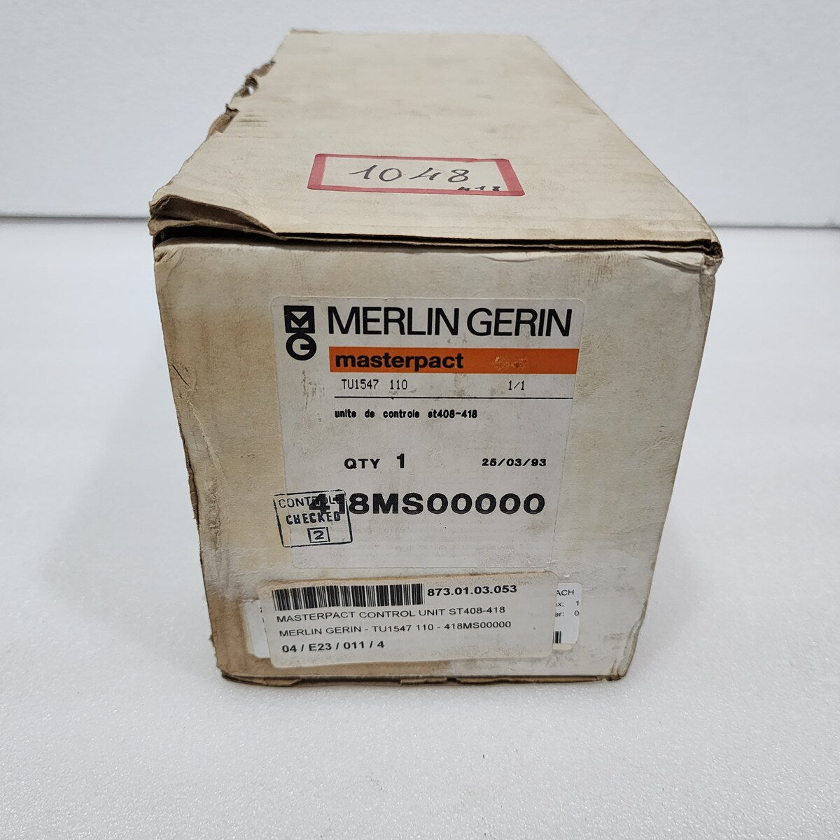 MERLIN GERIN ST 418 S MASTERPACT CONTROL UNIT TU1547 110 1200A