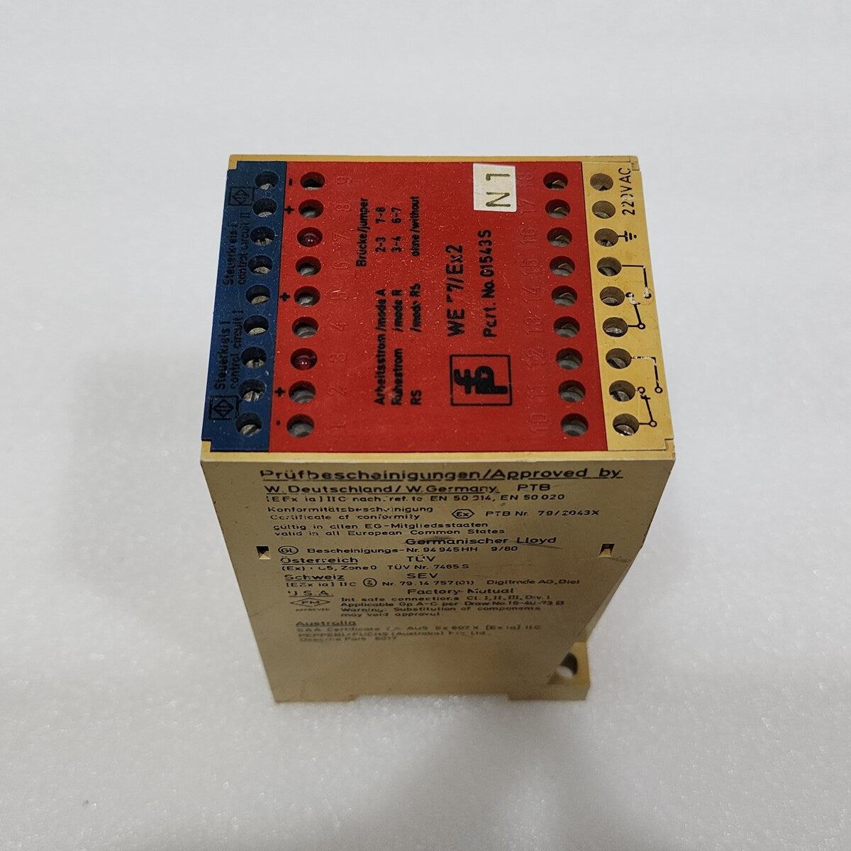 PEPPERL + FUCHS WE77/EX2 SWITCH AMPLIFIER 01543S