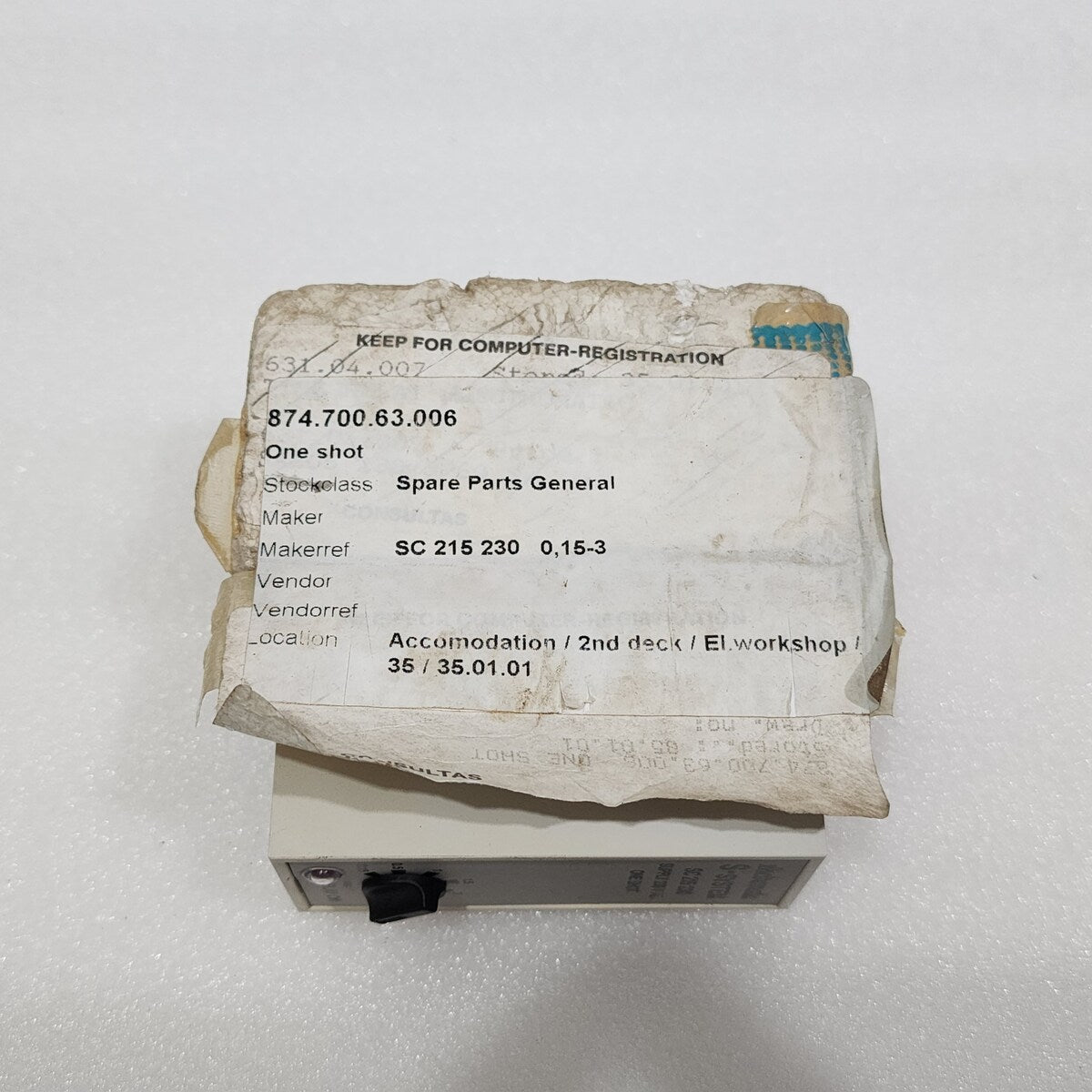 ELECTROMATIC S-SYSTEM SC 215 230 ONE SHOT RELAY 230VAC
