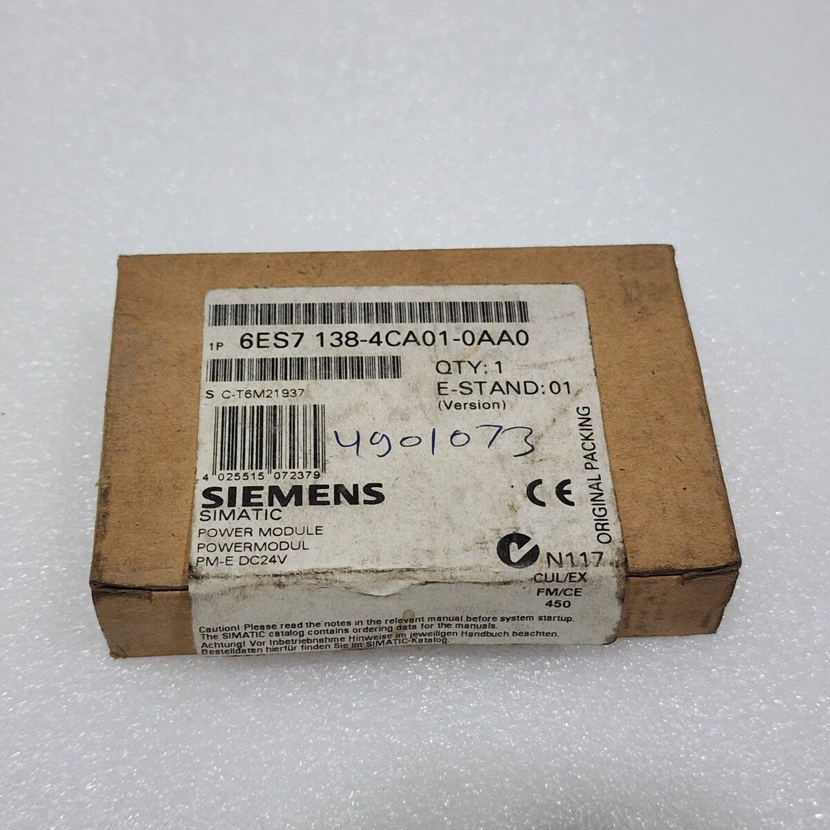 SIEMENS 6ES7 138-4CA01-0AA0 PM-E POWER SUPPLY INTERFACE LOT OF 2 UNIT