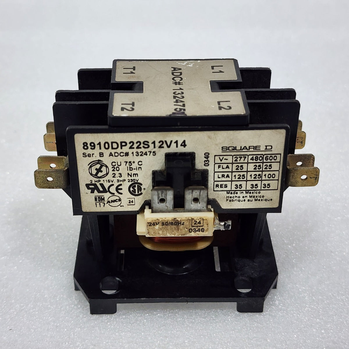SQUARE D 8910DP22S12V14 CONTACTOR INDUSTRIAL CONTROL SYSTEM 24V
