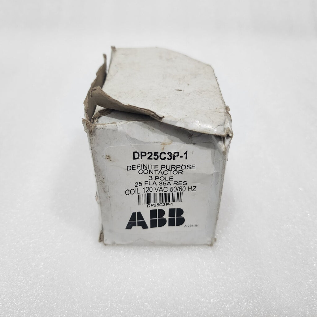ABB DP25C3P-1 3-POLE DEFINITE PURPOSE CONTACTOR  COIL VOLTAGE 120V