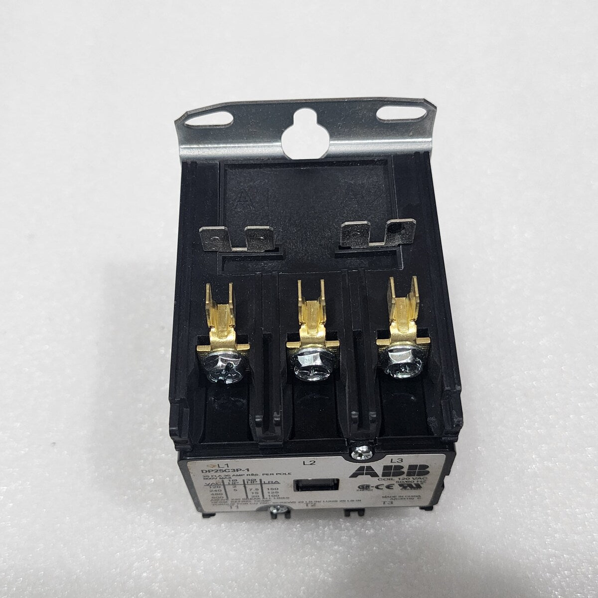 ABB DP25C3P-1 3-POLE DEFINITE PURPOSE CONTACTOR  COIL VOLTAGE 120V