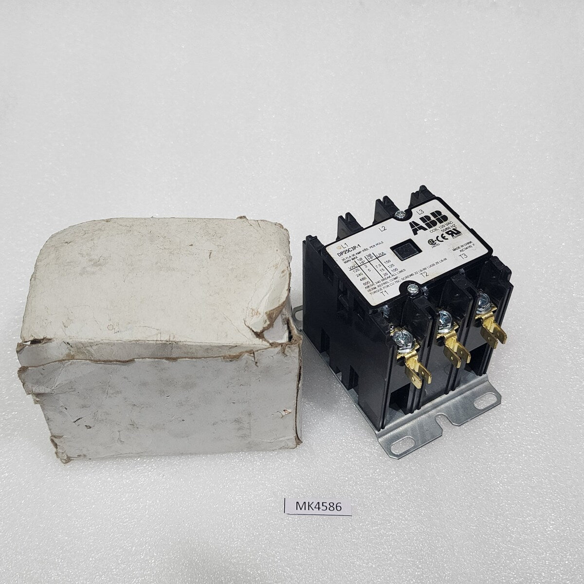 ABB DP25C3P-1 3-POLE DEFINITE PURPOSE CONTACTOR  COIL VOLTAGE 120V