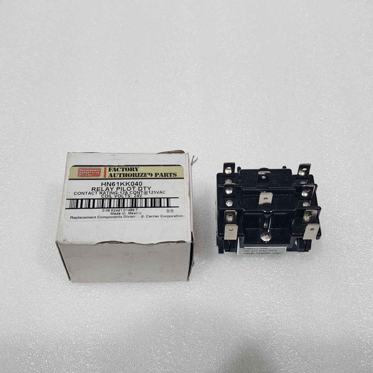 CARRIER CORPORATION HN61KK040 PILOT DUTY RELAY 12A 24V