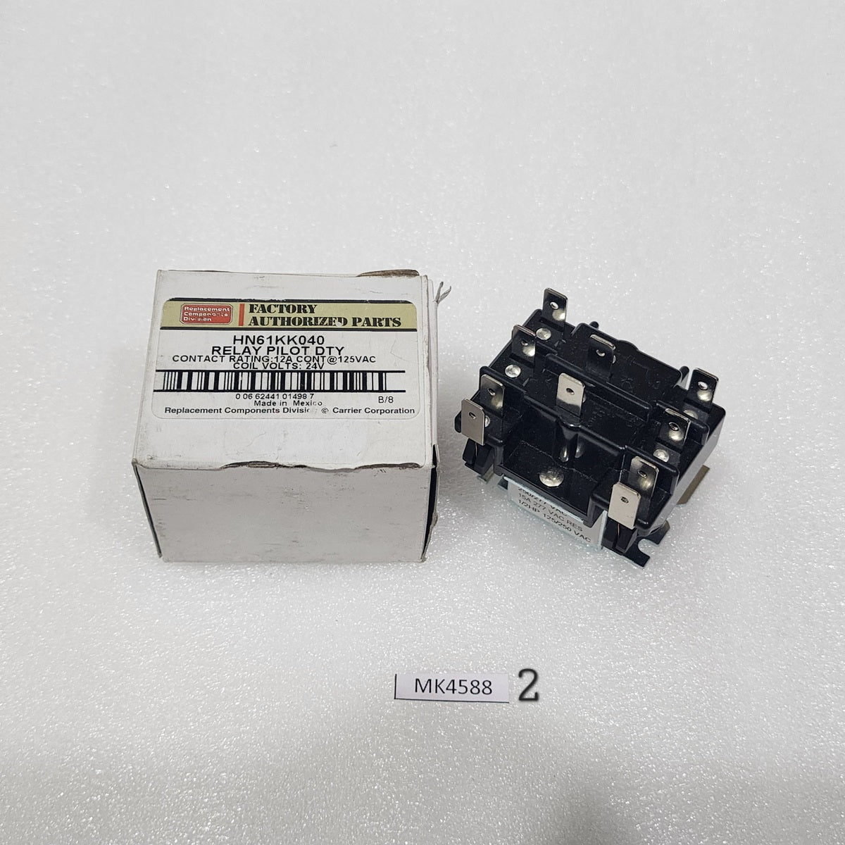 CARRIER CORPORATION HN61KK040 PILOT DUTY RELAY 12A 24V