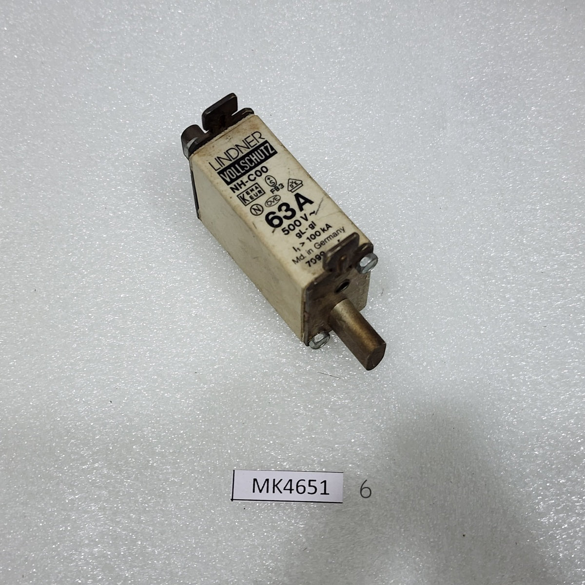 LINDNER NH-C00 63A FUSE  7099 63A/500V