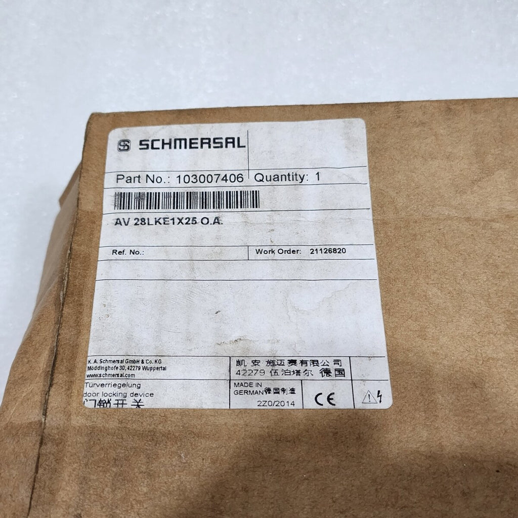 SCHMERSAL  AV 28LKE1 X25 0.A LIFT SWITCHGEAR DOOR LOCKING DEVICE 103007406