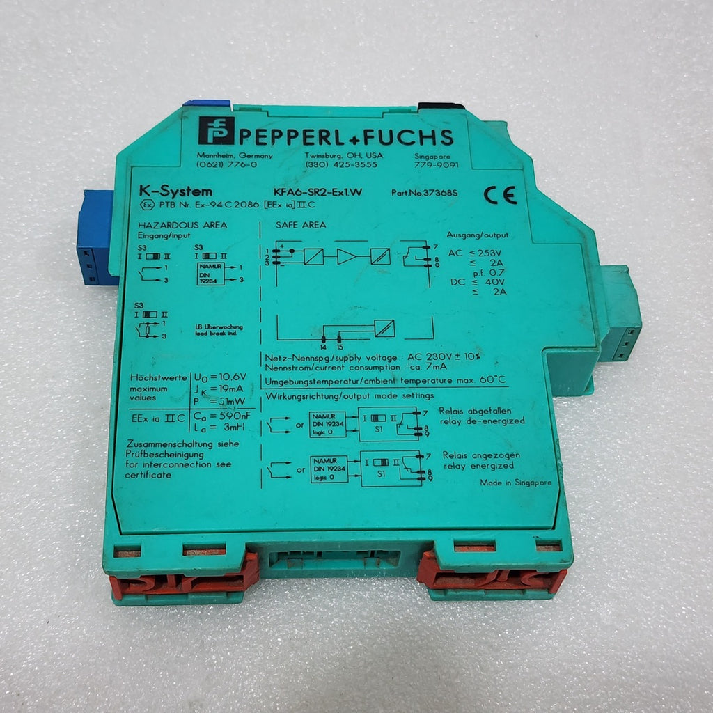 PEPPERL + FUCHS KFA6-SR2-EX1.W SWITCH AMPLIFIER 37368S