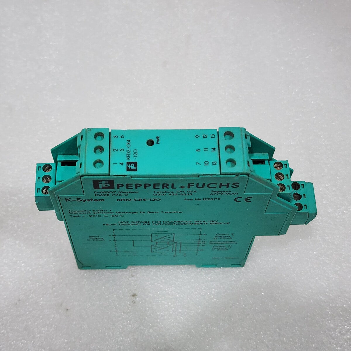 PEPPERL + FUCHS KFD2-CR4-1.2O TRANSMITTER POWER SUPPLY 122579