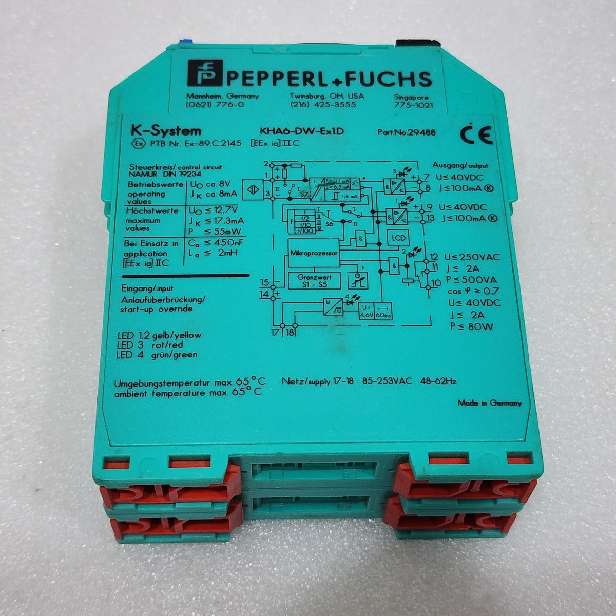 PEPPERL + FUCHS KHA6-DW-EX1.D ROTATION SPEED MONITOR 29488