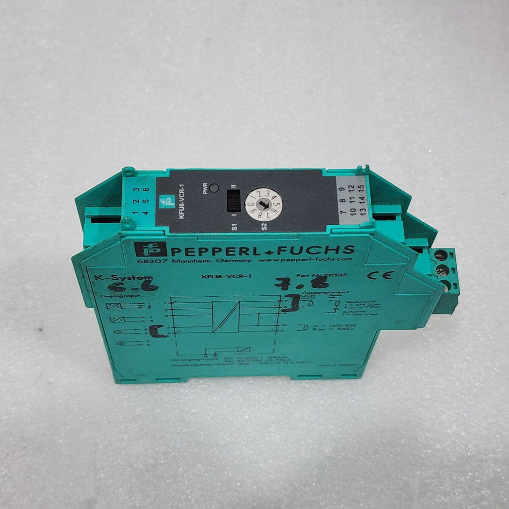 PEPPERL + FUCHS KFU8-VCR-1 TRANSMITTER POWERSUPPLY CONVERTER 211535