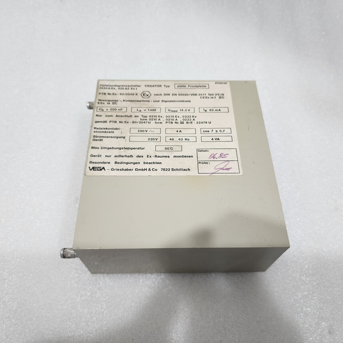 VEGATOR 420A EX LEVEL LIMIT SWITCH
