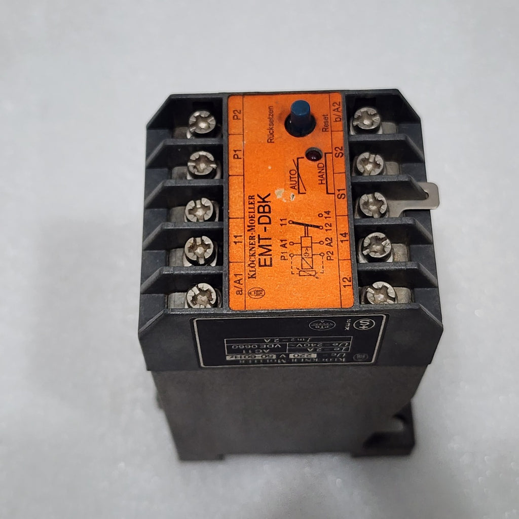 KLÖCKNER MOELLER EMT-DBK CONTROL RELAY | 220V AC | AUTO/HAND RESET MODULE