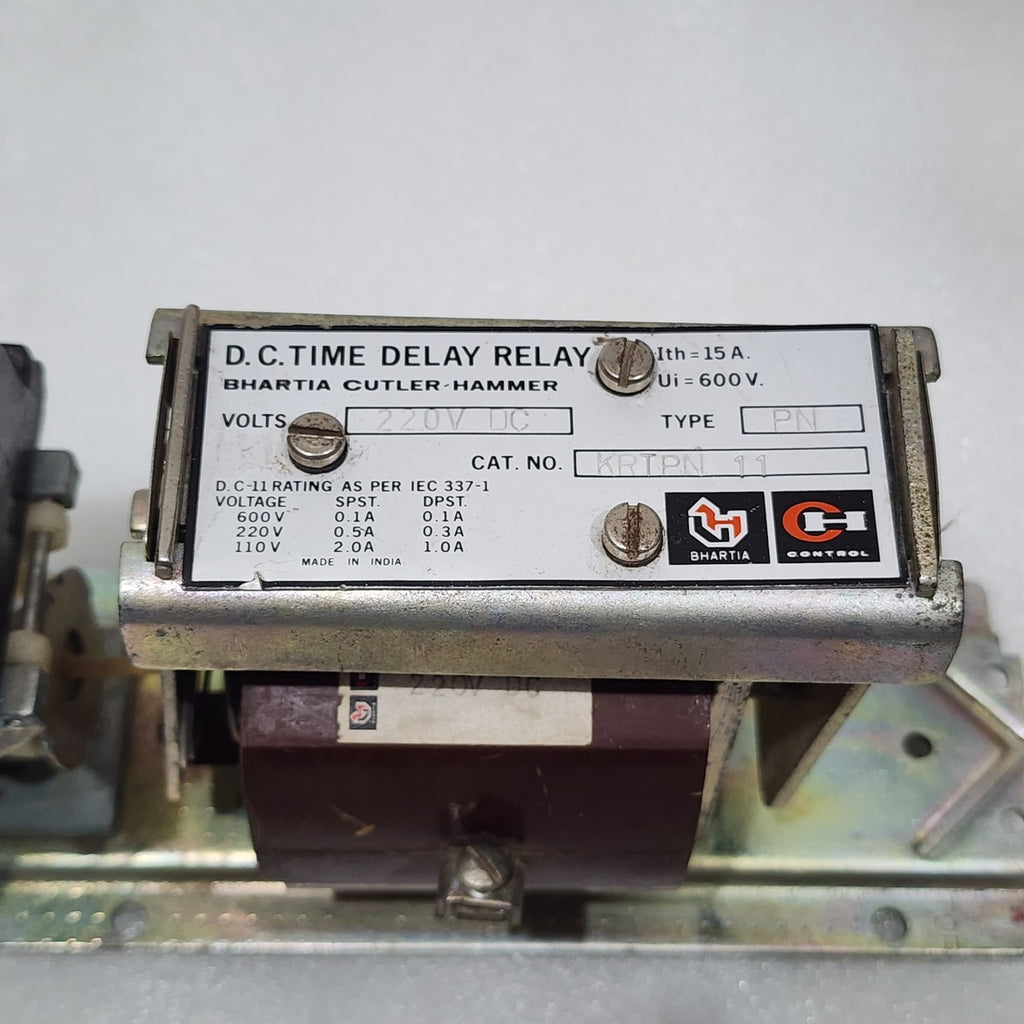 CUTLER HAMMER KRTPN 11  D.C. TIME DELAY RELAY COIL VOLTAGE 220VDC