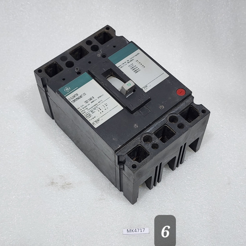 GENERAL ELECTRIC TED134010 10A CIRCUIT BREAKER 480VAC/250VDC