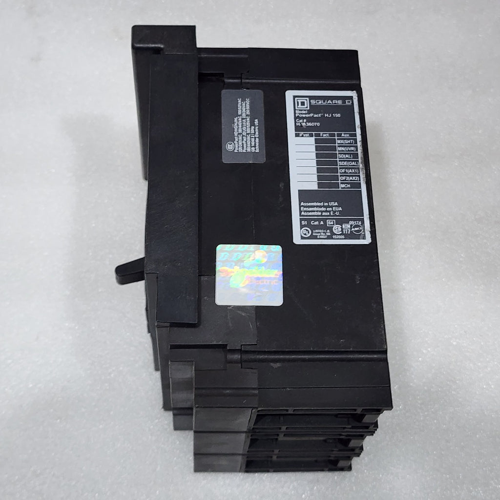 SQUARE D HJA36070 70A CIRCUIT BREAKER 480VAC 250VDC WITHOUT JAWS & PROTECTOR