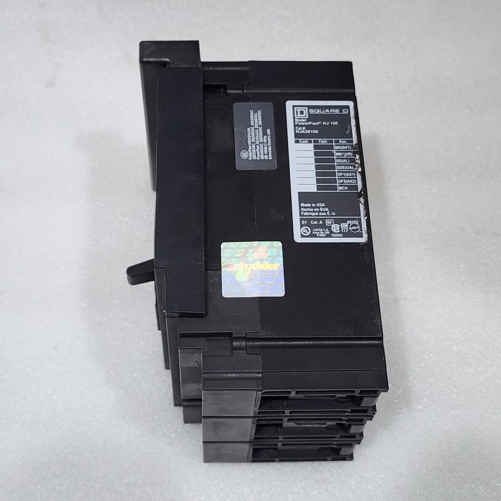 SQUARE D HJA36150 150A CIRCUIT BREAKER 480VAC 250VDC WITHOUT JAWS & PROTECTOR