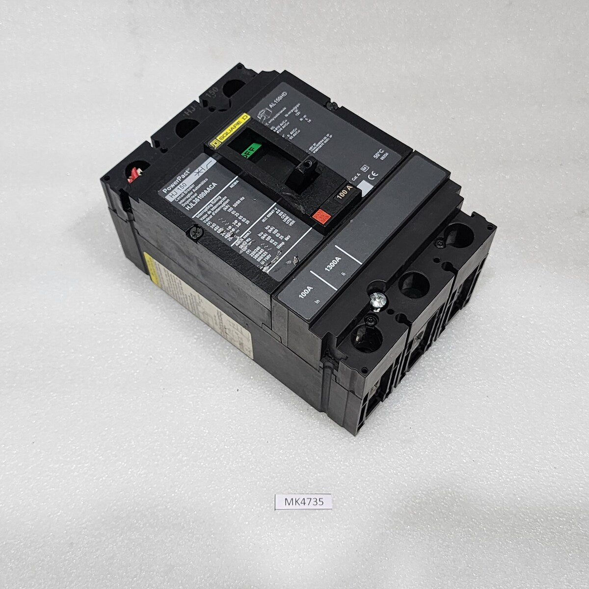SQUARE D HJL36100AACA 100A CIRCUIT BREAKER 480VAC 250VDC