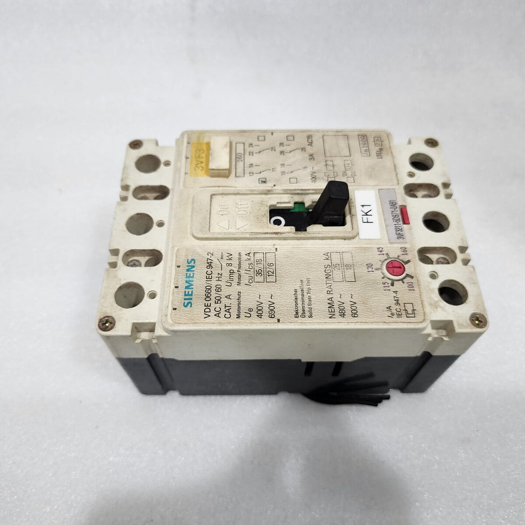 SIEMENS 3VF3211-5DS71-0AB1 INDUSTRIAL CIRCUIT BREAKER 100-160A OVER-CURRENT RELE