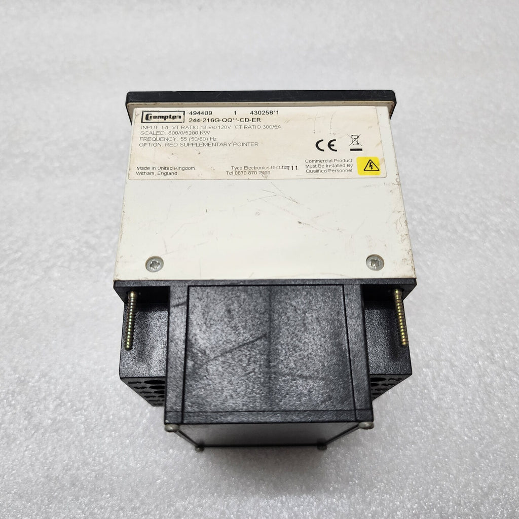 CROMPTON 244-216G-QQ-CD-ER kW METER 494409 1 430258-1 L/L VT RATIO 13.8K/120V CT