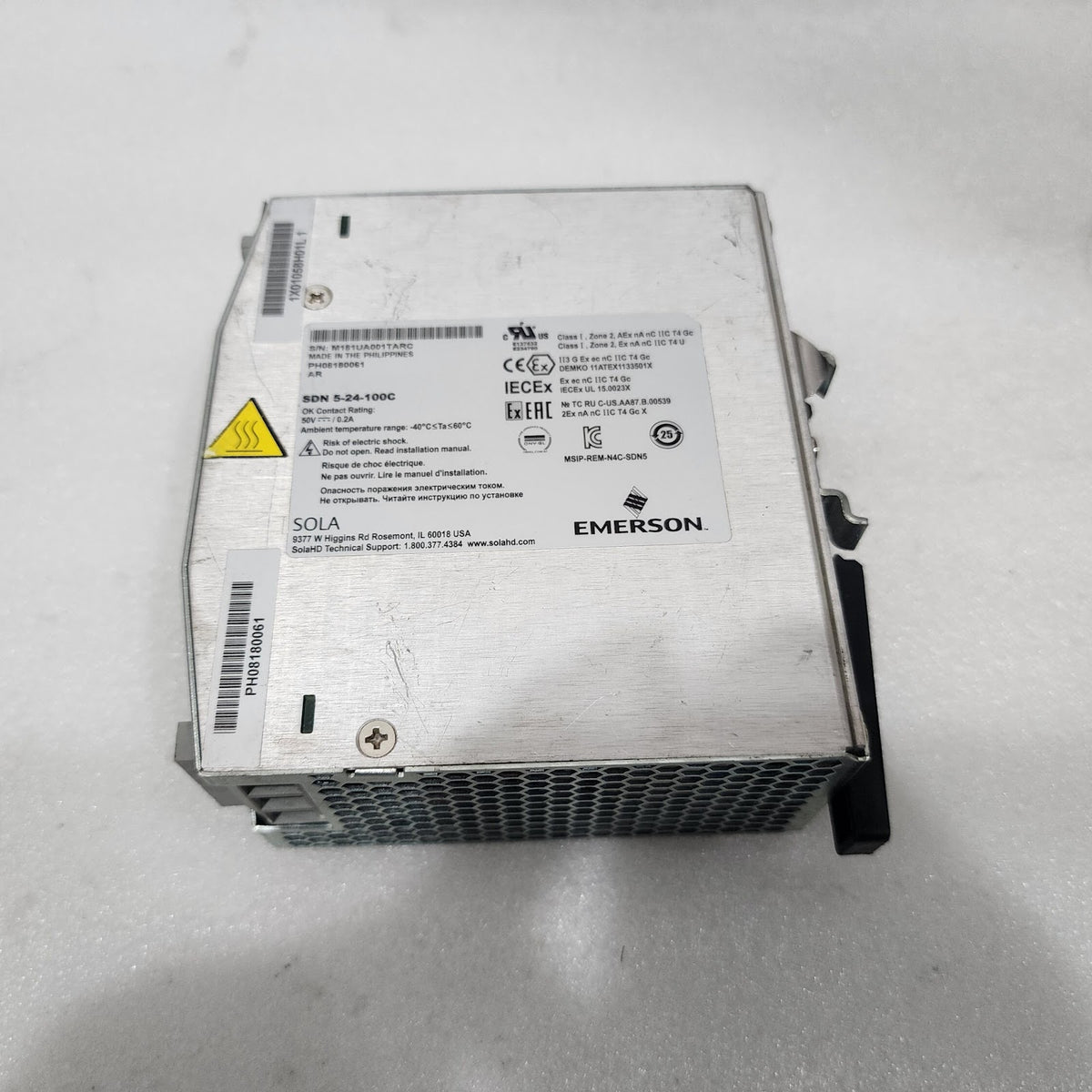 EMERSON SOLA SDN 5-24-100C AC/DC CONVERTER 5A POWER SUPPLY