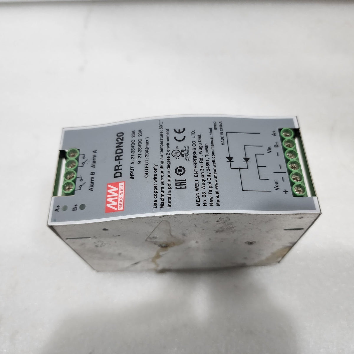 MEAN WELL DR-RDN20  20A POWER SUPPLY REDUNDANCY MODULE