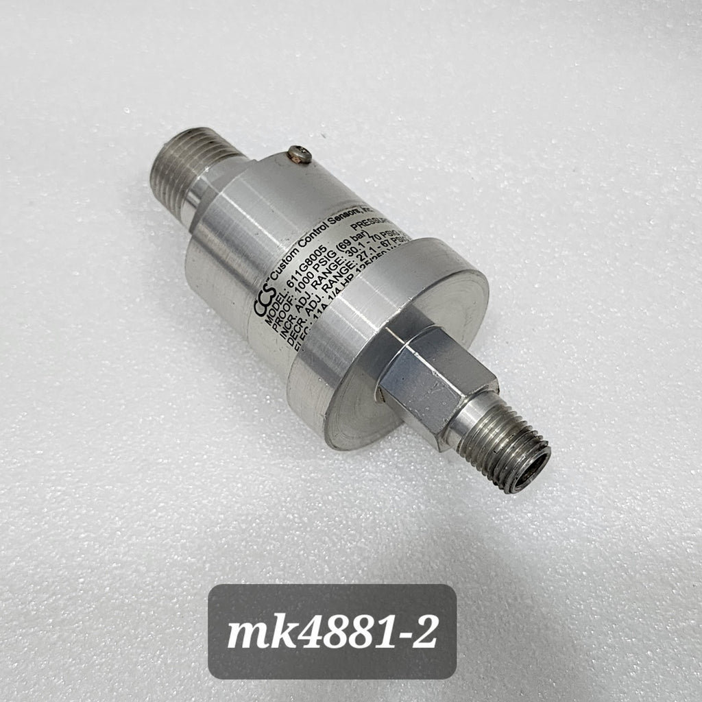 CUSTOM CONTROL SENSORS 611G8005 PRESSURE SWITCH 1000 PSIG 69 BAR