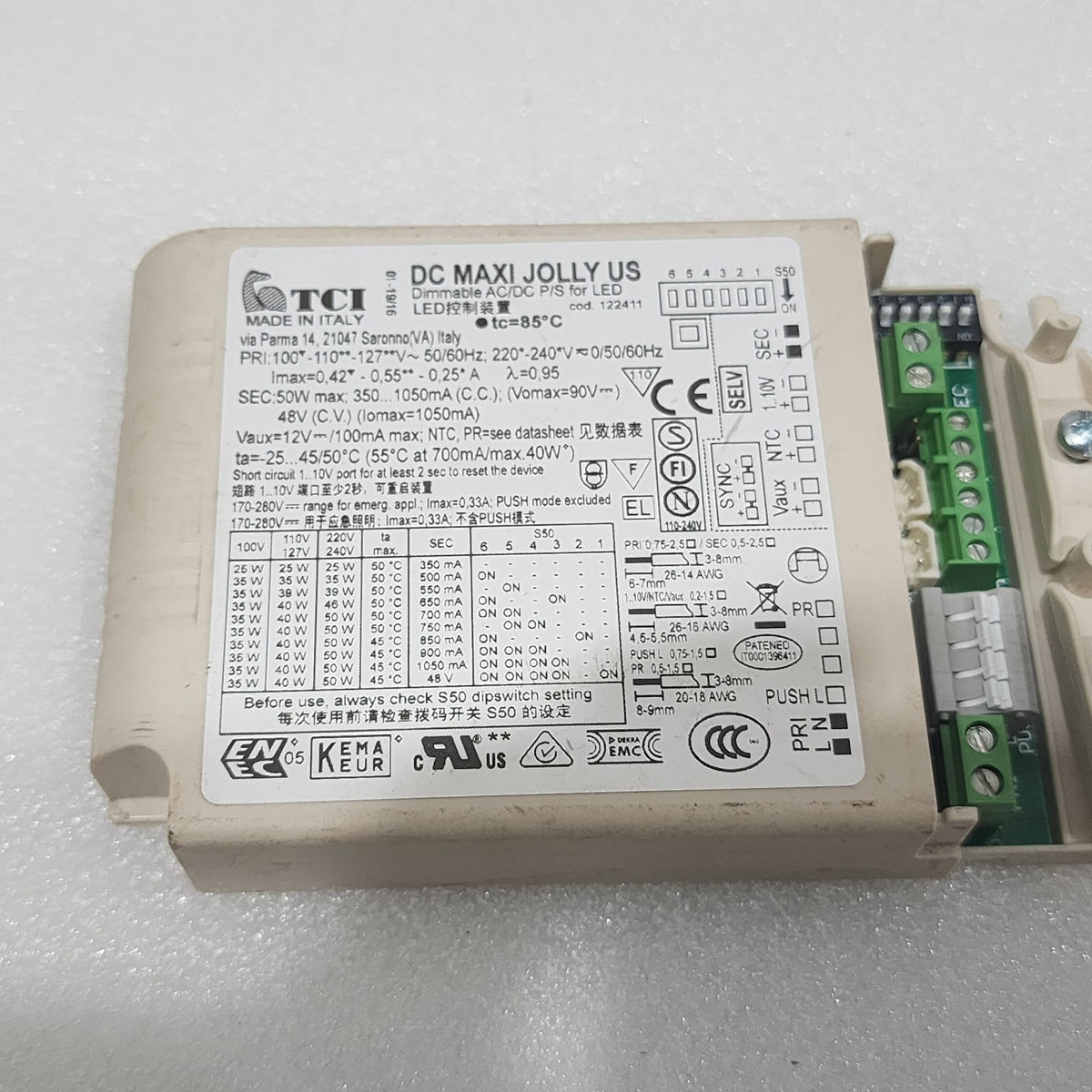 TCI 122411 DIMMABLE AC/DC P/S FOR LED - LED DRIVER