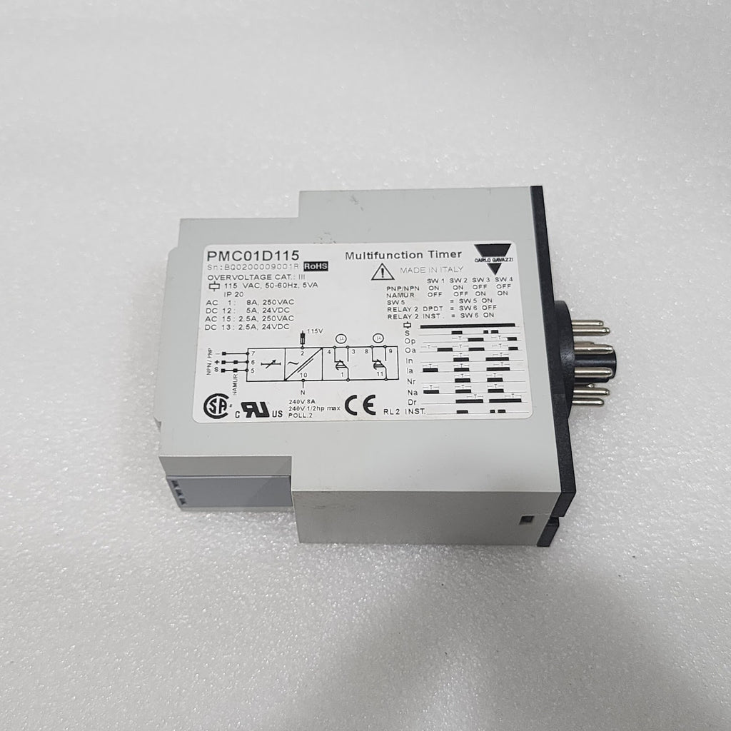 CARLO GAVAZZI PMC01 MULTIFUNCTION TIMER PMC01D115 115VAC 5VA