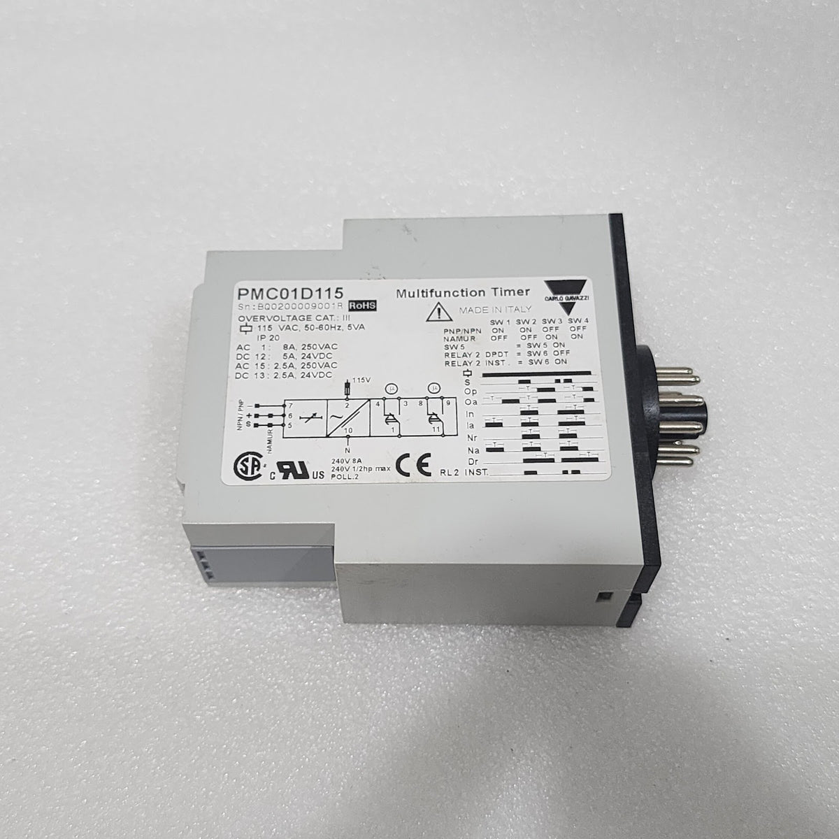CARLO GAVAZZI PMC01 MULTIFUNCTION TIMER PMC01D115 115VAC 5VA