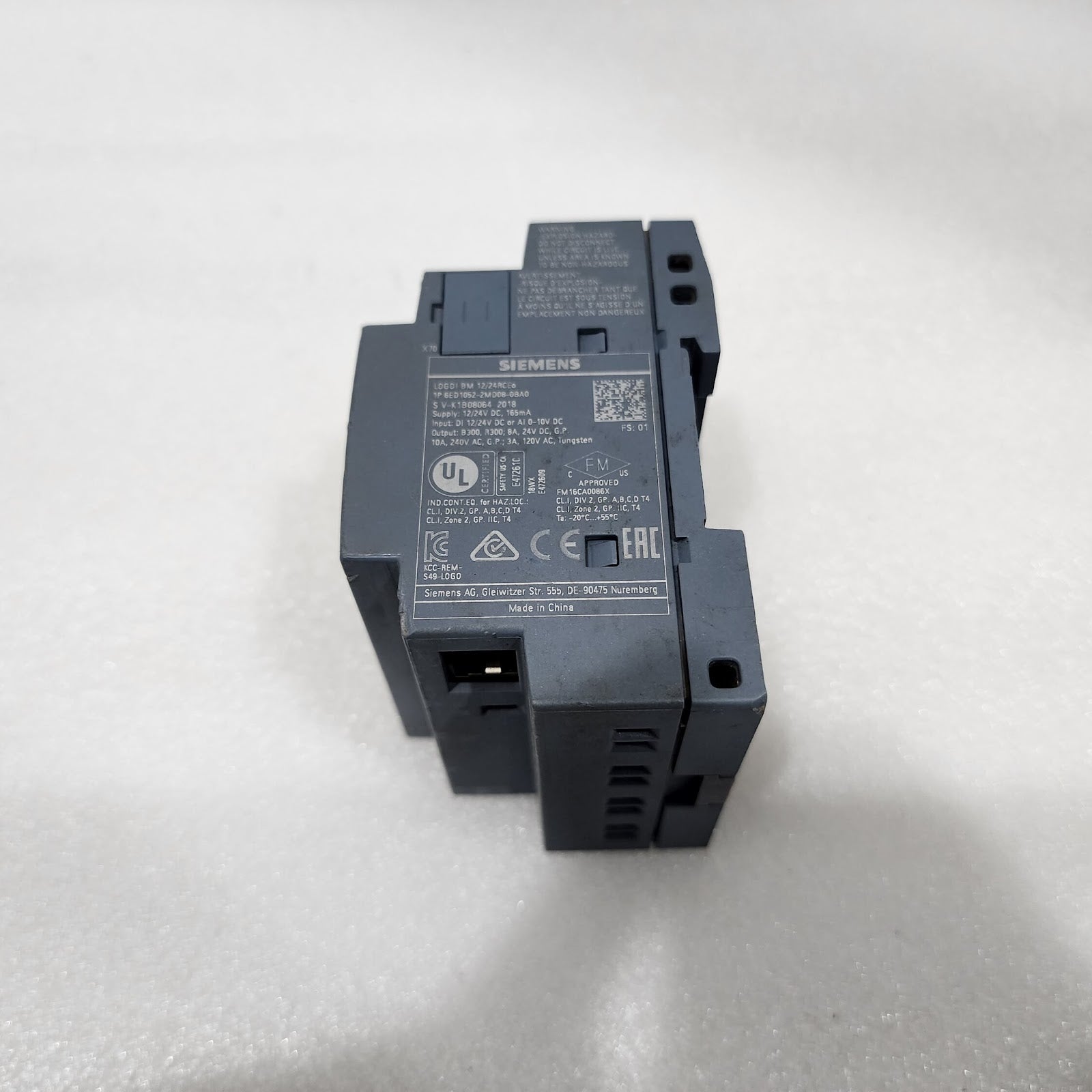 SIEMENS 6ED1 052-2MD08-0BA0 LOGO 12/24 RCEO LOGIC MODULE