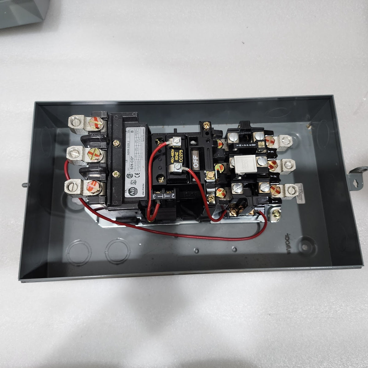 ALLEN BRADLEY CAT 509-CO MOTOR STARTER 45A COIL VOLTAGE 460-480V 595-A
