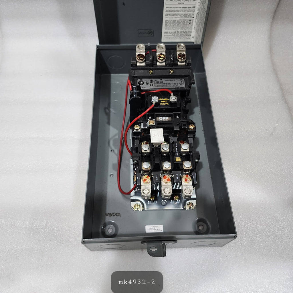 ALLEN BRADLEY CAT 509-CO MOTOR STARTER 45A COIL VOLTAGE 460-480V 595-A