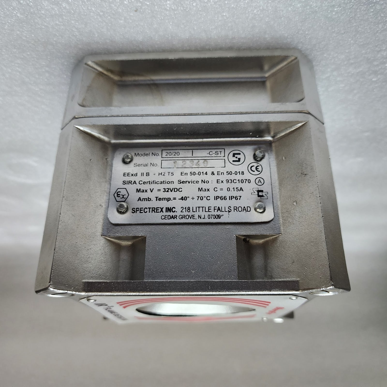 SPECTREX INC SHARP EYE IR3 FLAME DETECTOR 20/20- I C ST 32VDC REFURBISHED
