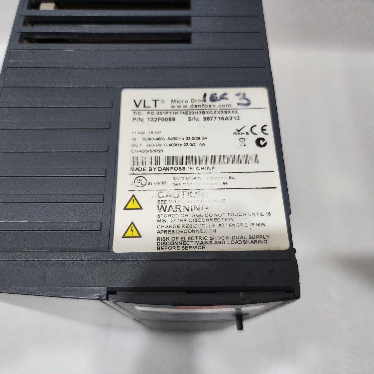 DANFOSS 132F0058 MICRO DIRVE FC-051P11KT4E20H3BXCXXXSXXX 11kW 15HP
