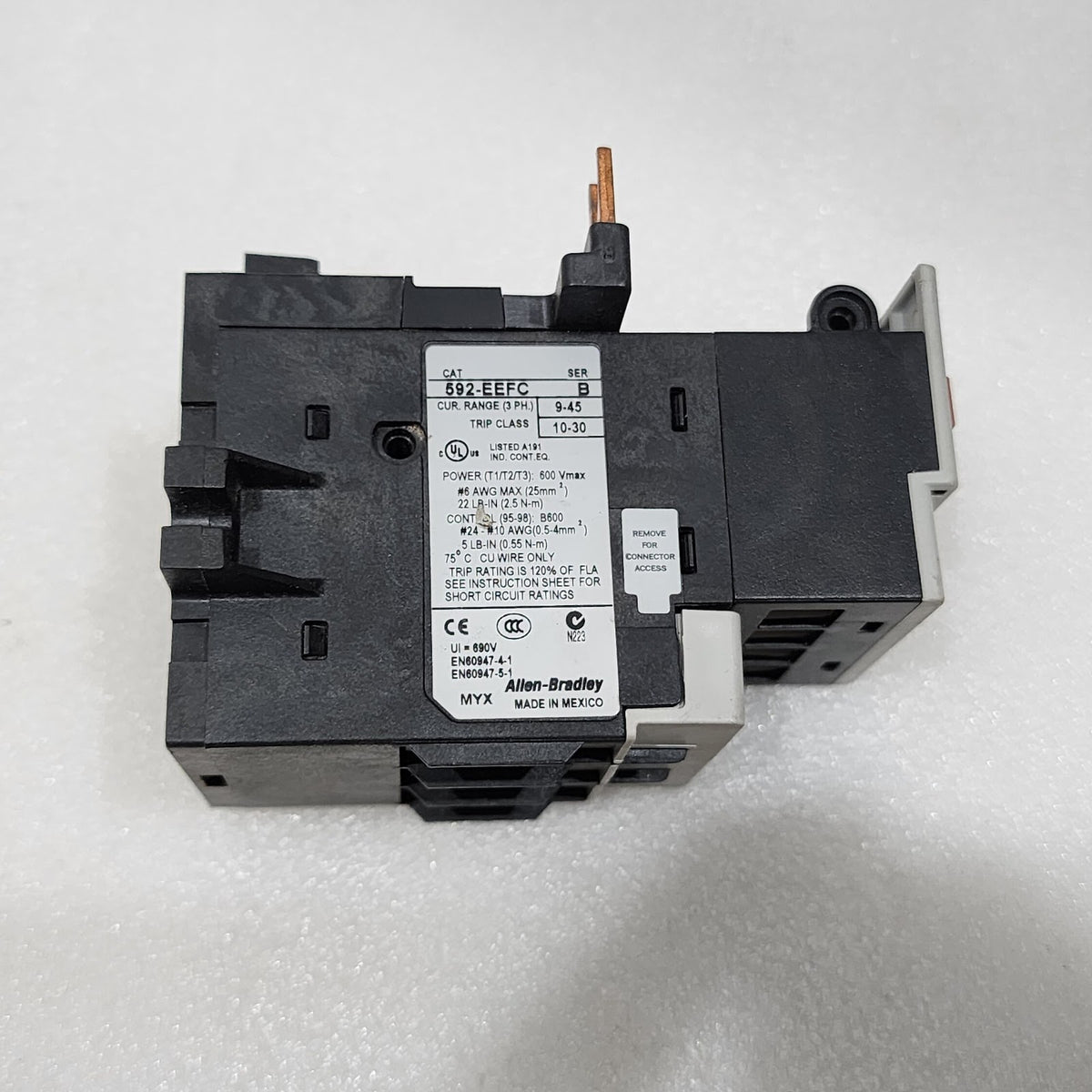 ALLEN BRADLEY CAT 592-EEFC THERMAL OVERLOAD RELAY 9-45A