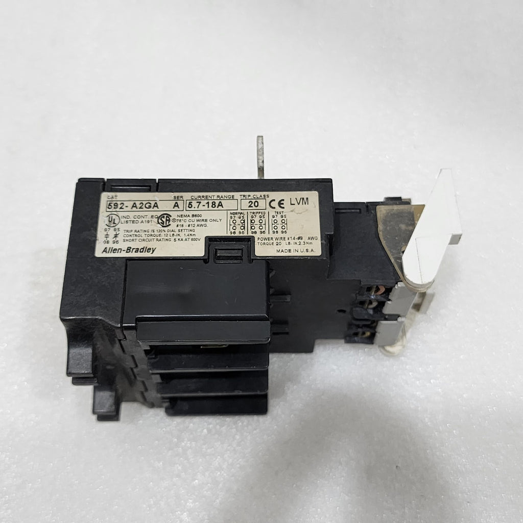 ALLEN BRADLEY CAT 592-A2GA THERMAL OVERLOAD RELAY 5.7-18A