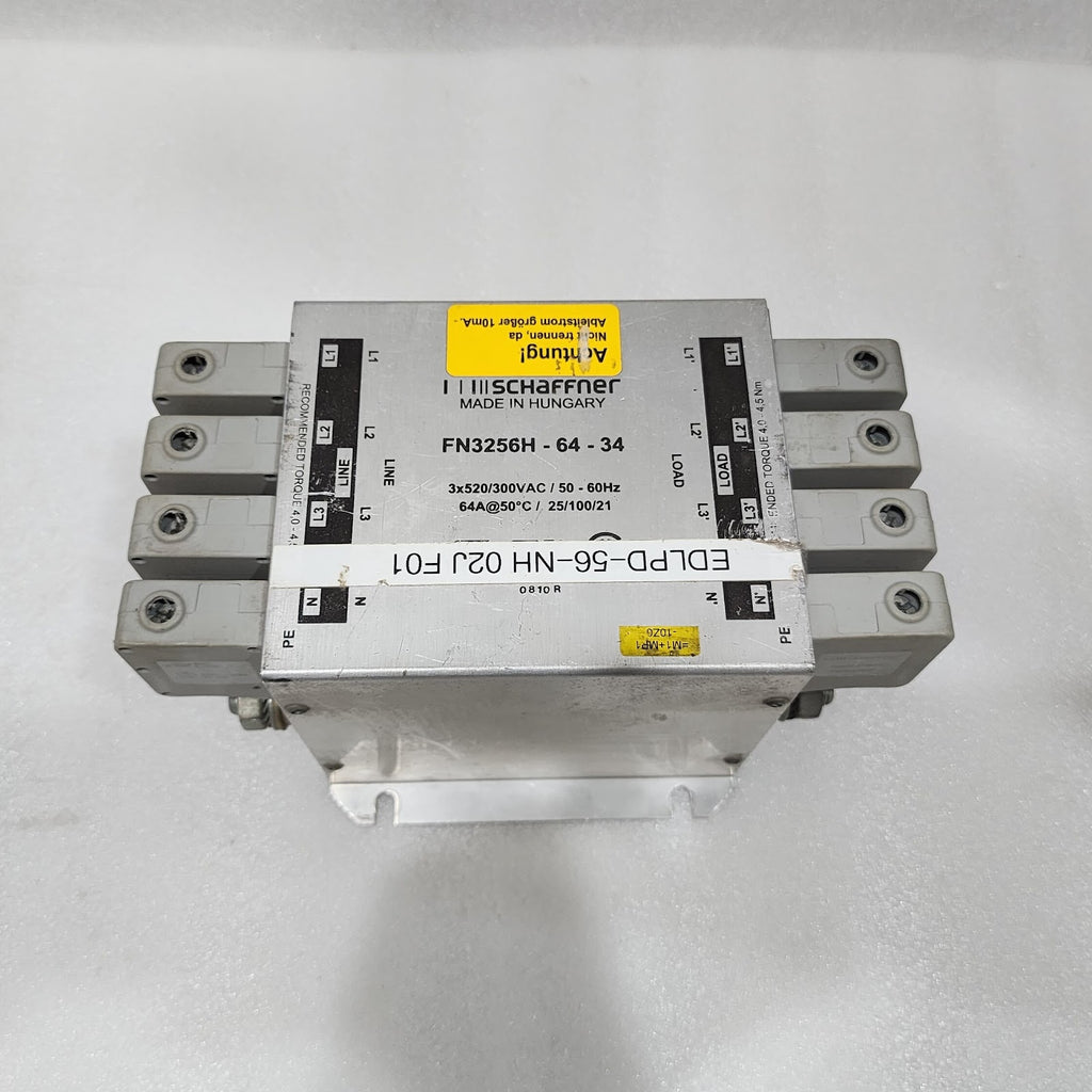 SCHAFFNER FN3256H-64-34 EMI FILTER 64A 480V 60HZ