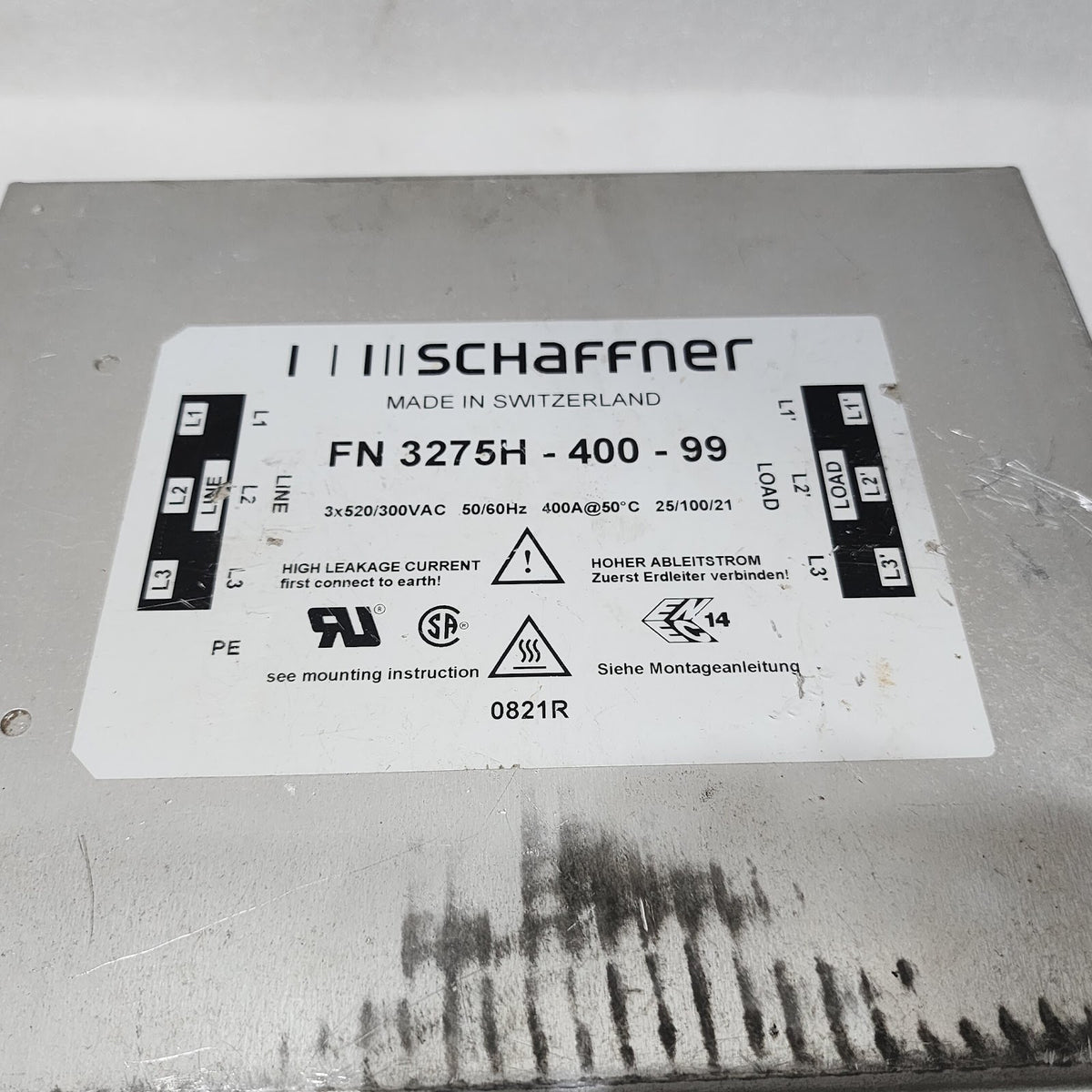 SCHAFFNER FN3275H-400-99 EMC EMI LINE FILTER
