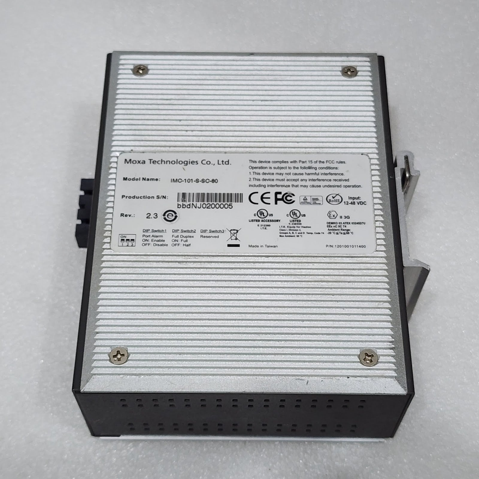 MOXA TECHNOLOGIES IMC-101-S-SC-80 ETHERNET TO FIBER MEDIA CONVERTERS