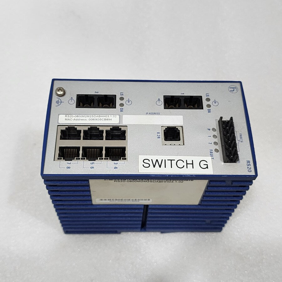 HIRSCHMANN RS20 INDUSTRIAL ETHERNET SWITCH RS20-0800M2M2SDABHH03.1.02