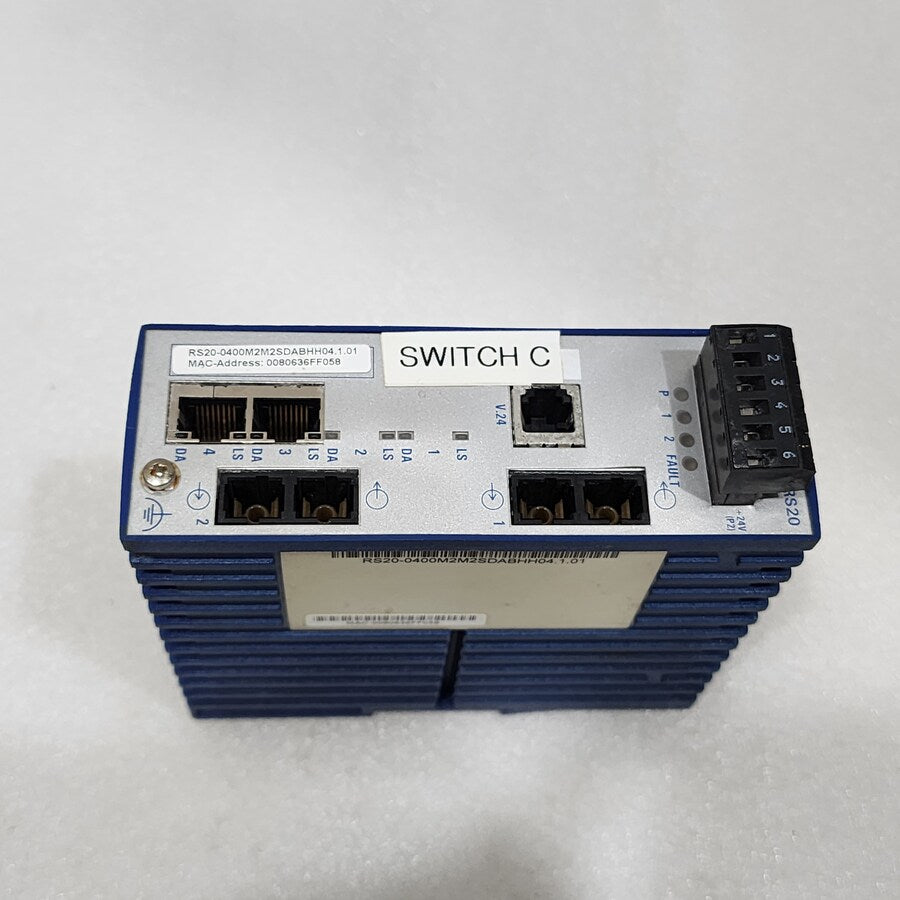 HIRSCHMANN RS20 INDUSTRIAL ETHERNET SWITCH RS20-0400M2M2SDABHH04.1.01