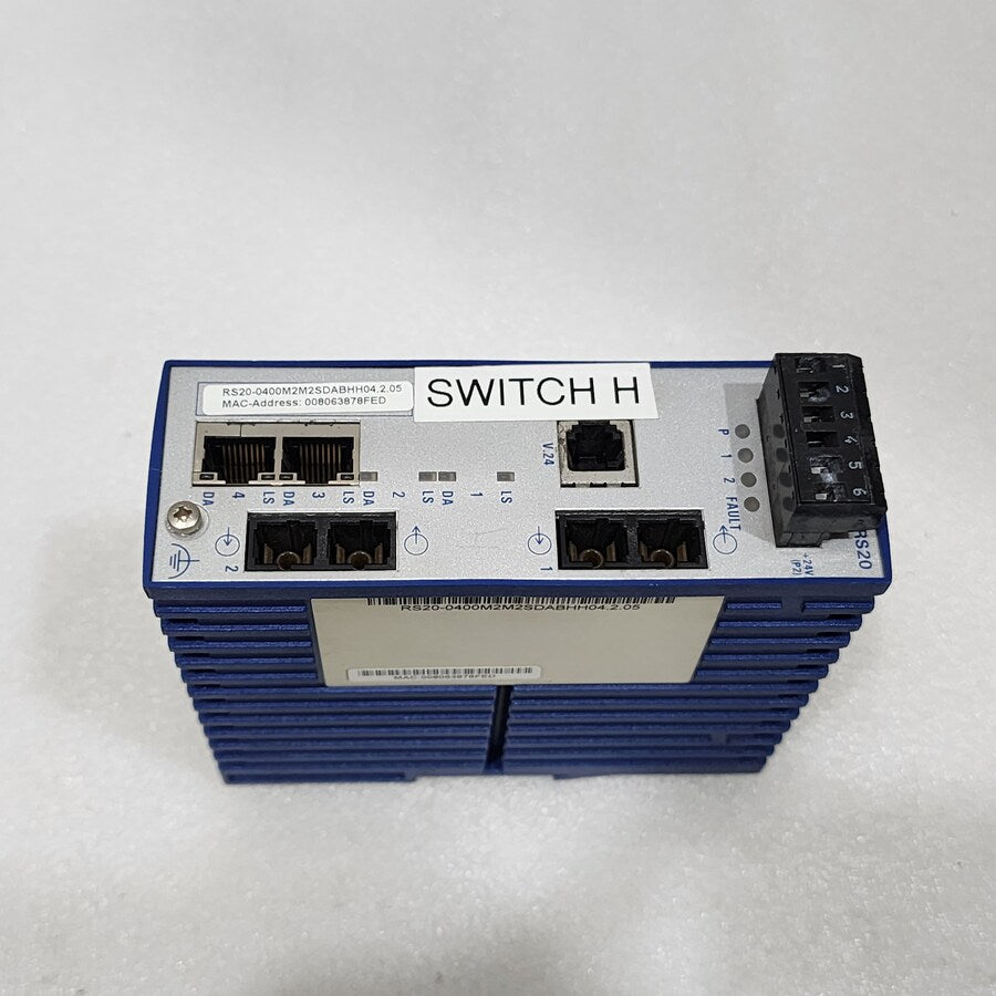 HIRSCHMANN RS20 INDUSTRIAL ETHERNET SWITCH RS20-0400M2M2SDABHH04.2.05