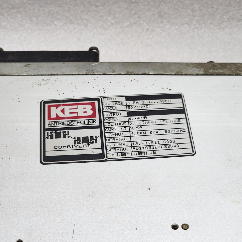 KEB 12.F0.R11-0000  FREQUENCY DRIVE 4.0 KW 6.6KVA  KARL E BRINKMANN